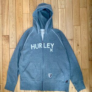 Hurley Full Zip Men's Hoodie XL Gray Jacket Insulated Sweater Jacket Thick Lined
